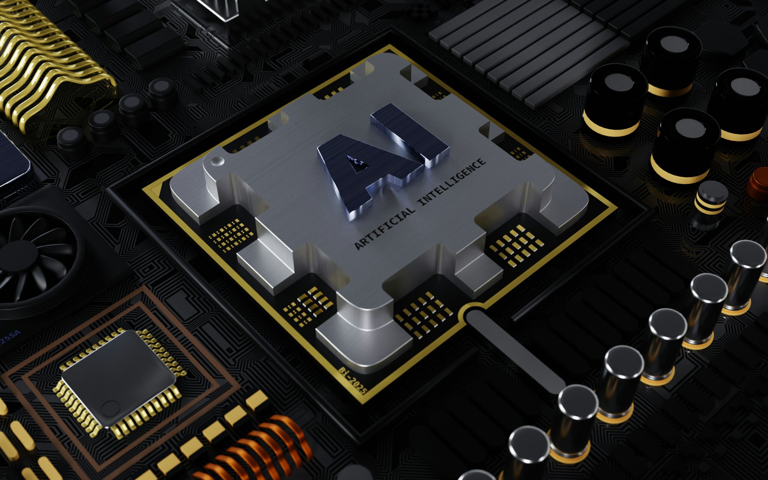 AI-powered chip boosts SEO performance with advanced technology on circuit board.