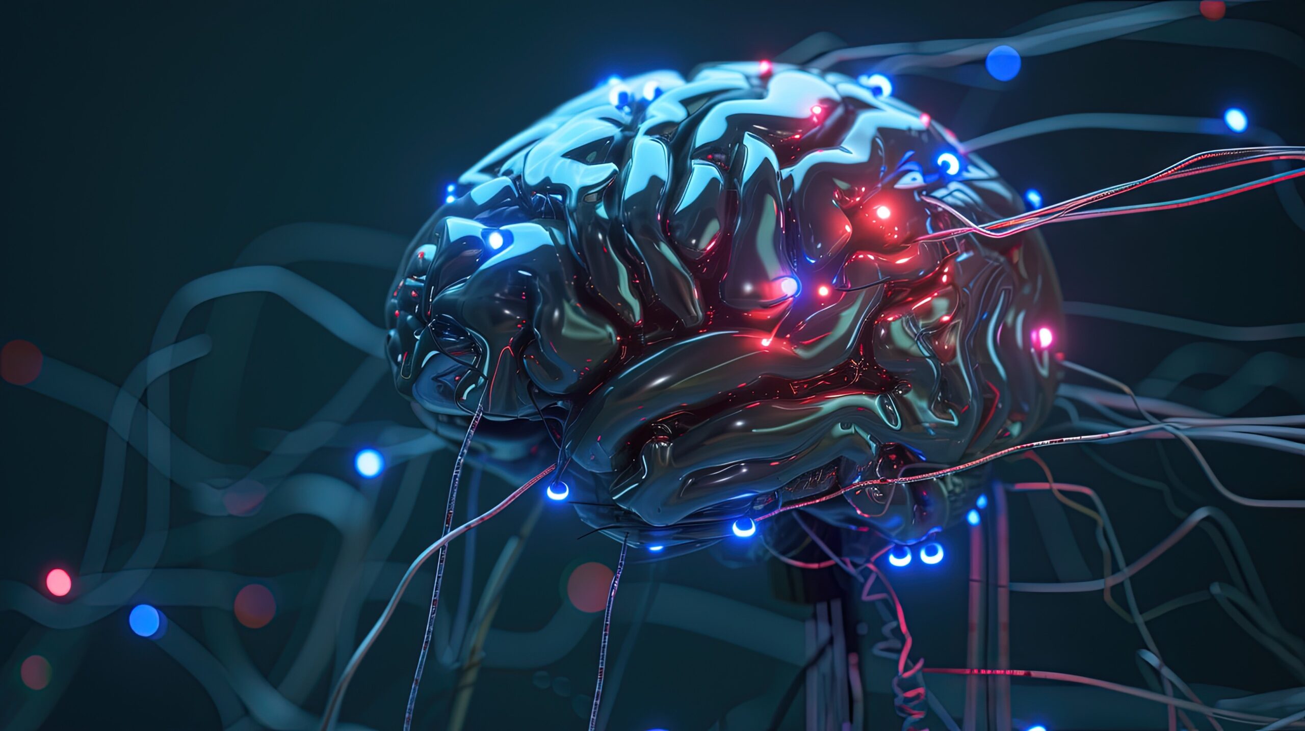 A 3D illustration of a futuristic brain with glowing neural connections, representing ML crawling technology in website optimization.