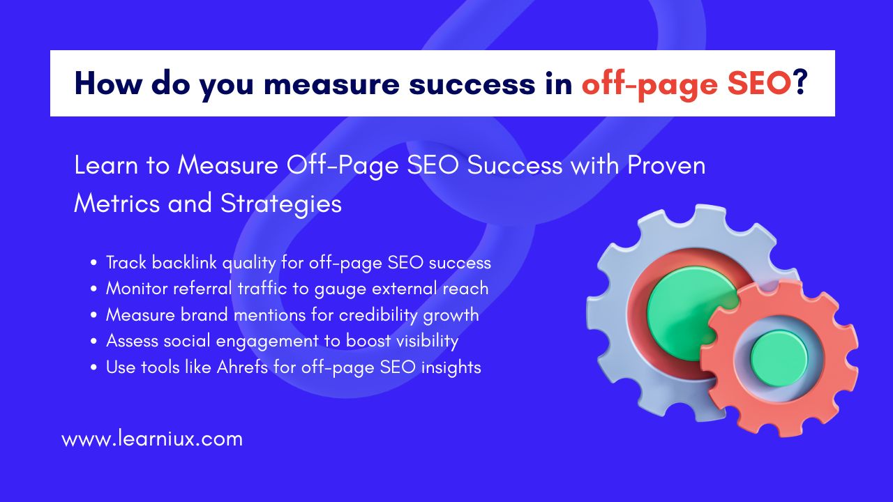 How do you measure success in off-page SEO?