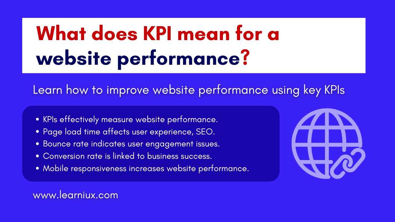 What does KPI mean for a website performance?